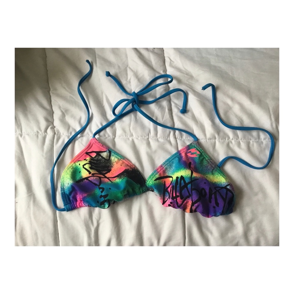 Rainbow billabong bikini top